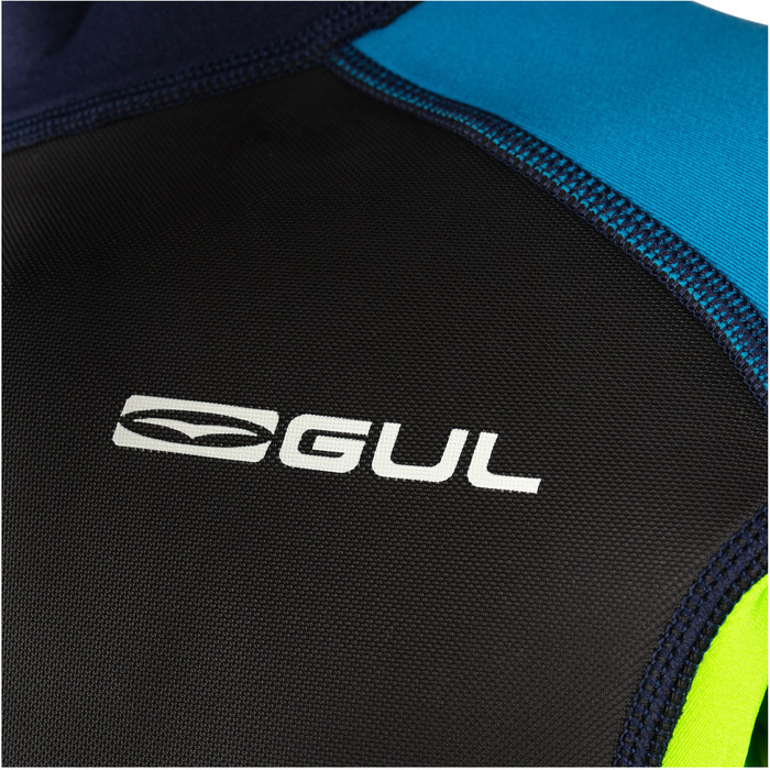 2024 Gul Junior Response 3/2mm Back Zip Shorty Wetsuit RE3322-C1 - Navy / Lime